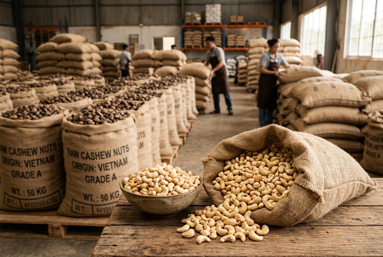 Raw Cashew Nuts and Cashew Kernels